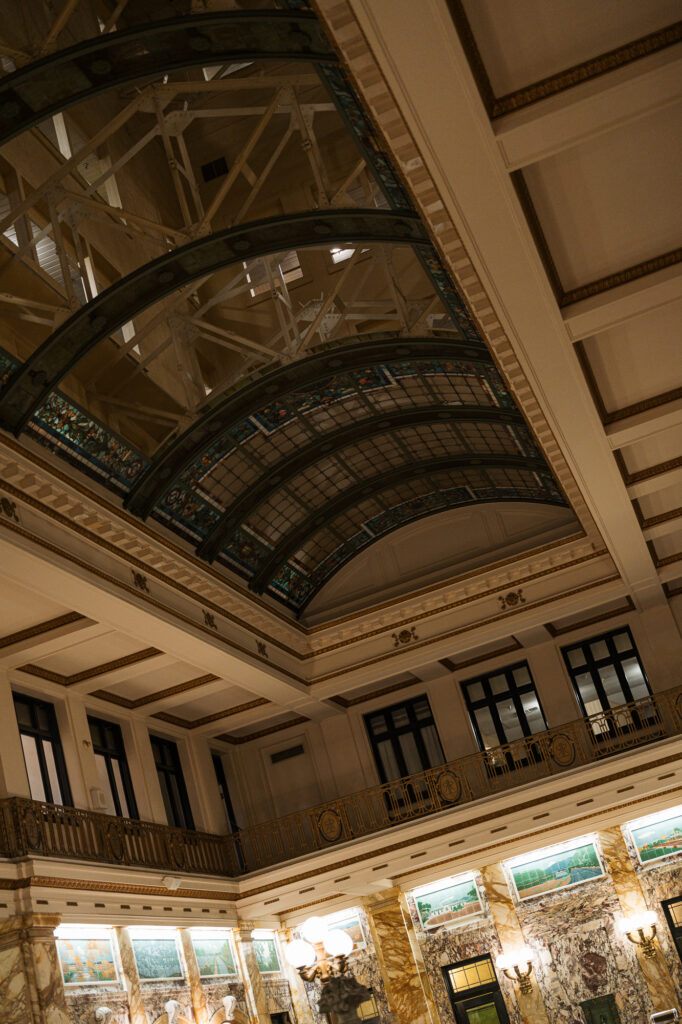 Historic architecture of the Radisson Lackawanna Station Hotel wedding venue
