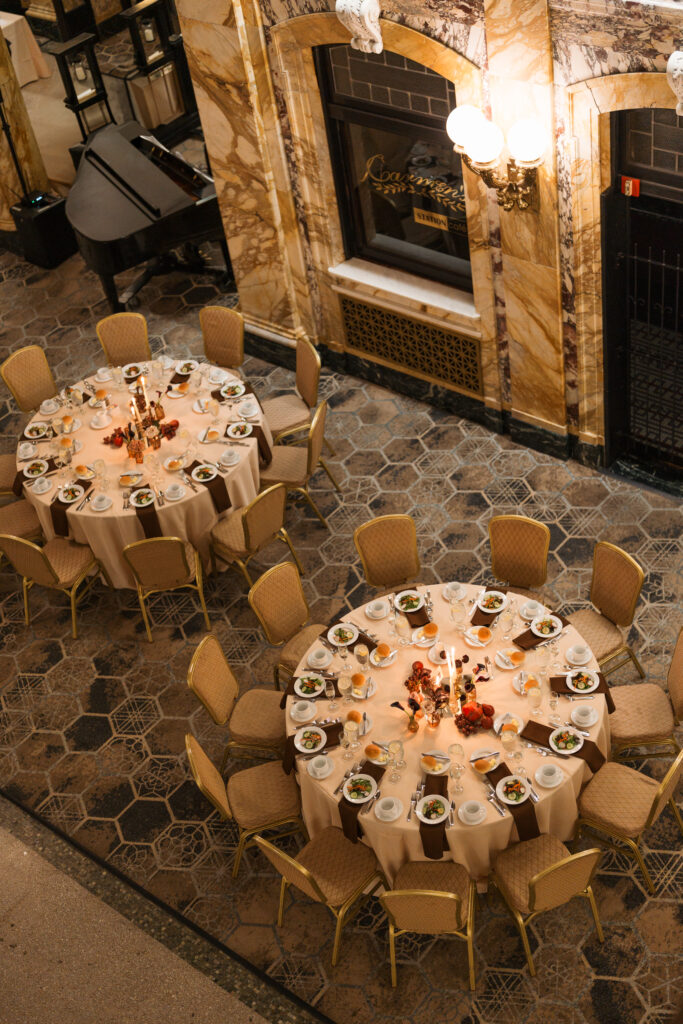 Candlelit wedding reception at a historic hotel in Scranton PA