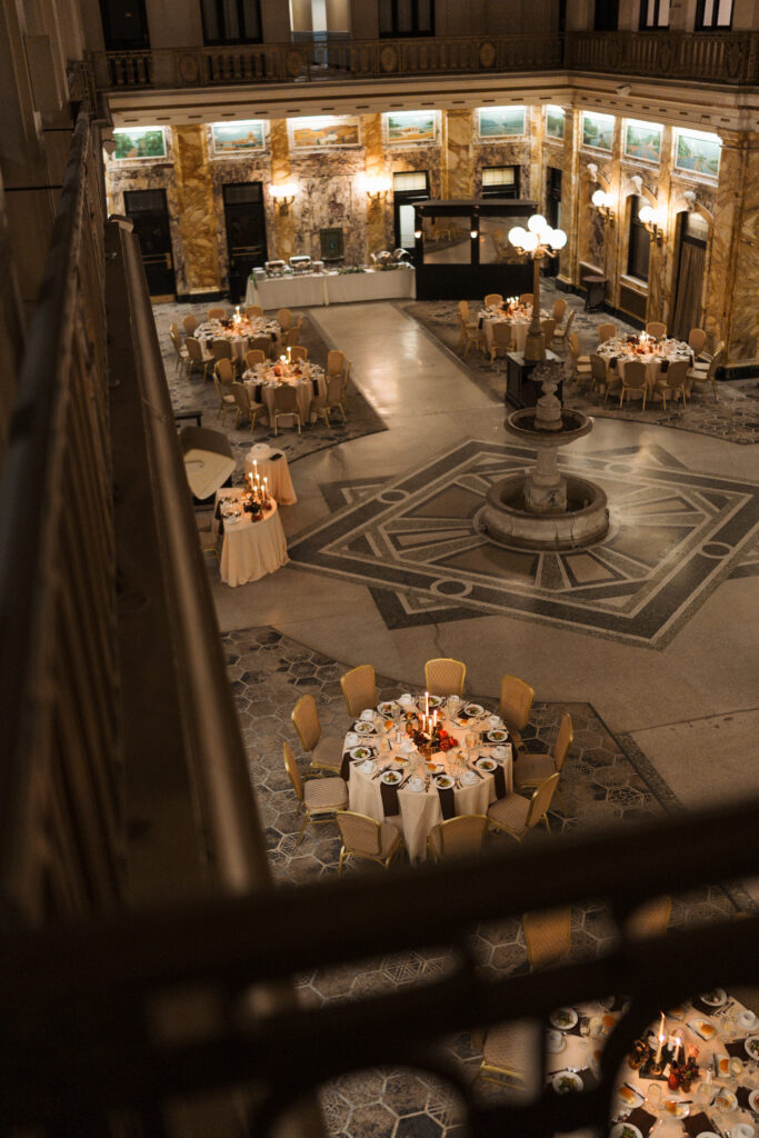 Dark academia wedding at the Radisson Lackawanna Station Hotel in Scranton, Pennsylvania